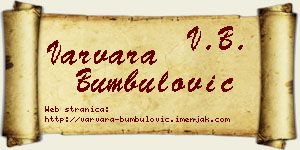 Varvara Bumbulović vizit kartica